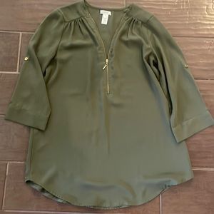 Green tunic with zipper